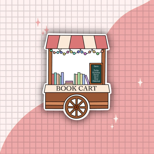 BOOK LOVERS BOOK CART - STICKER - Tanyprint