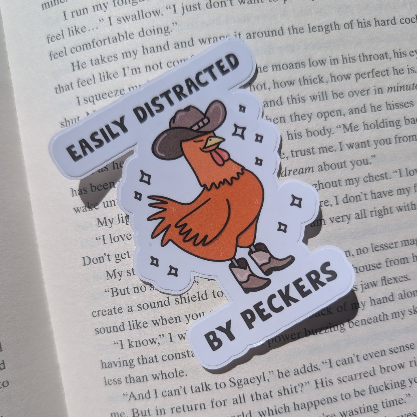 EASILY DISTRACTED BY PECKERS - STICKER
