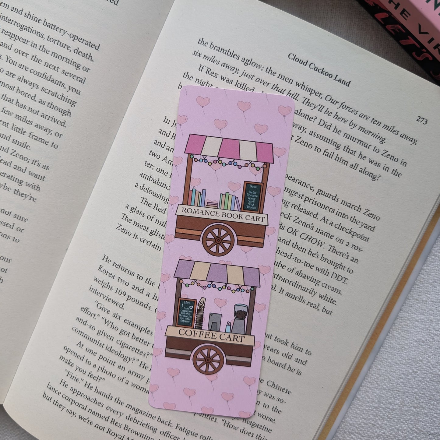 ROMANCE BOOK LOVERS CARTS - BOOKMARK