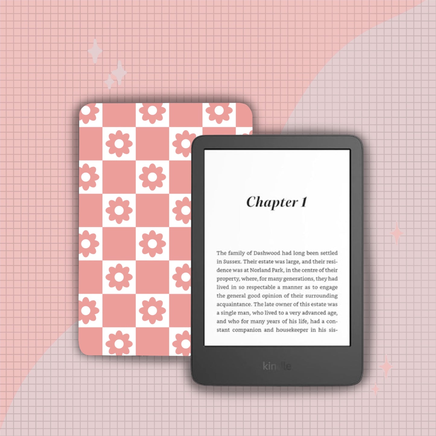 CHECKERBOARD FLOWERS - KINDLE INSERT