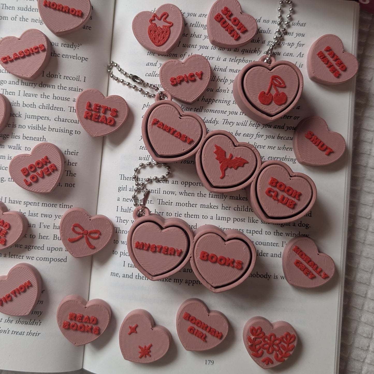CUSTOM CONVERSATION CLICKER HEARTS - KEYCHAINS