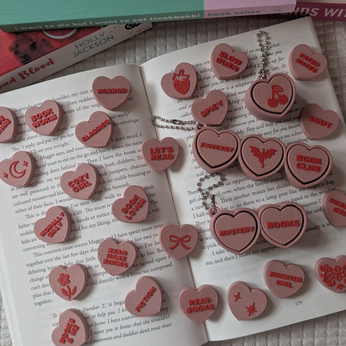 CUSTOM CONVERSATION CLICKER HEARTS - KEYCHAINS