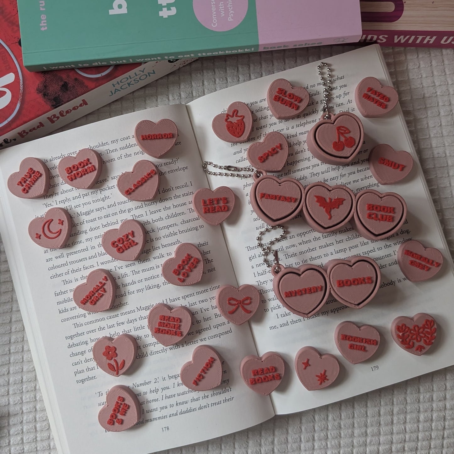 CUSTOM CONVERSATION CLICKER HEARTS - KEYCHAINS