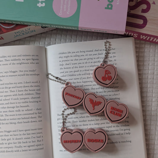 CUSTOM CONVERSATION CLICKER HEARTS - KEYCHAINS