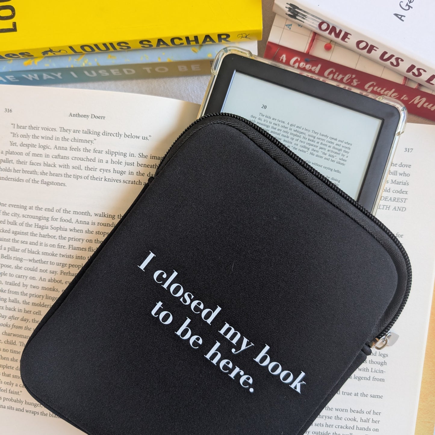 I CLOSED MY BOOK - 6" KINDLE SLEEVE