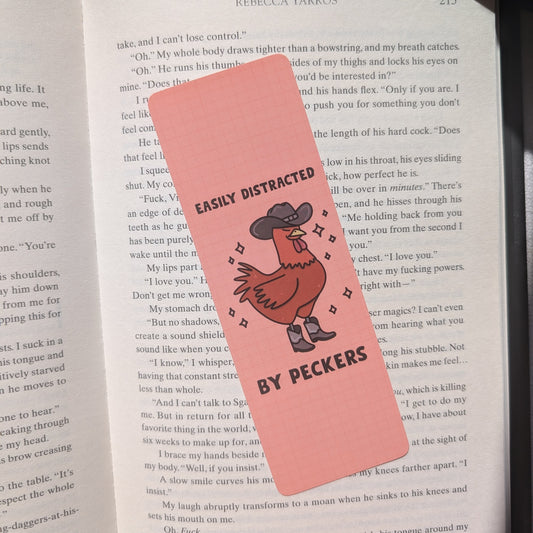 EASILY DISTRACTED BY PECKERS - BOOKMARK