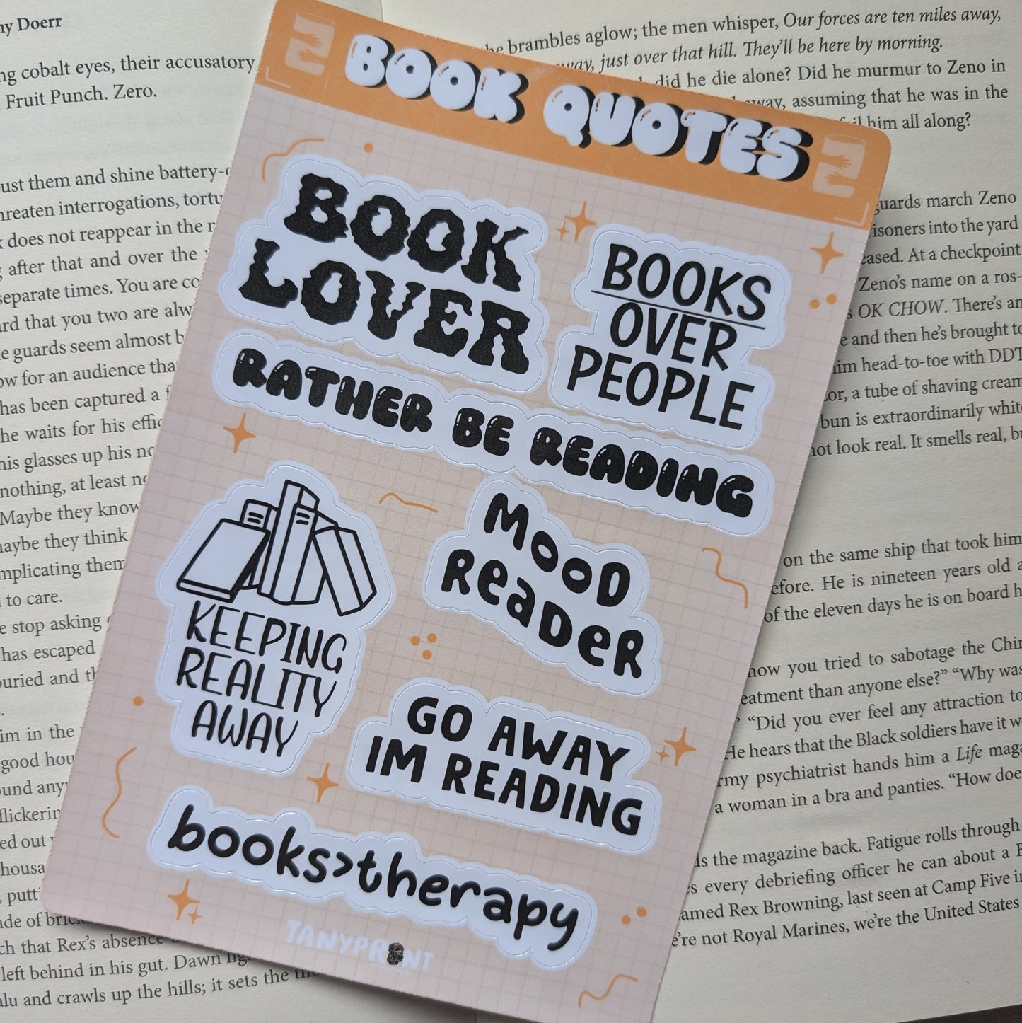 BOOK QUOTES - STICKER SHEET