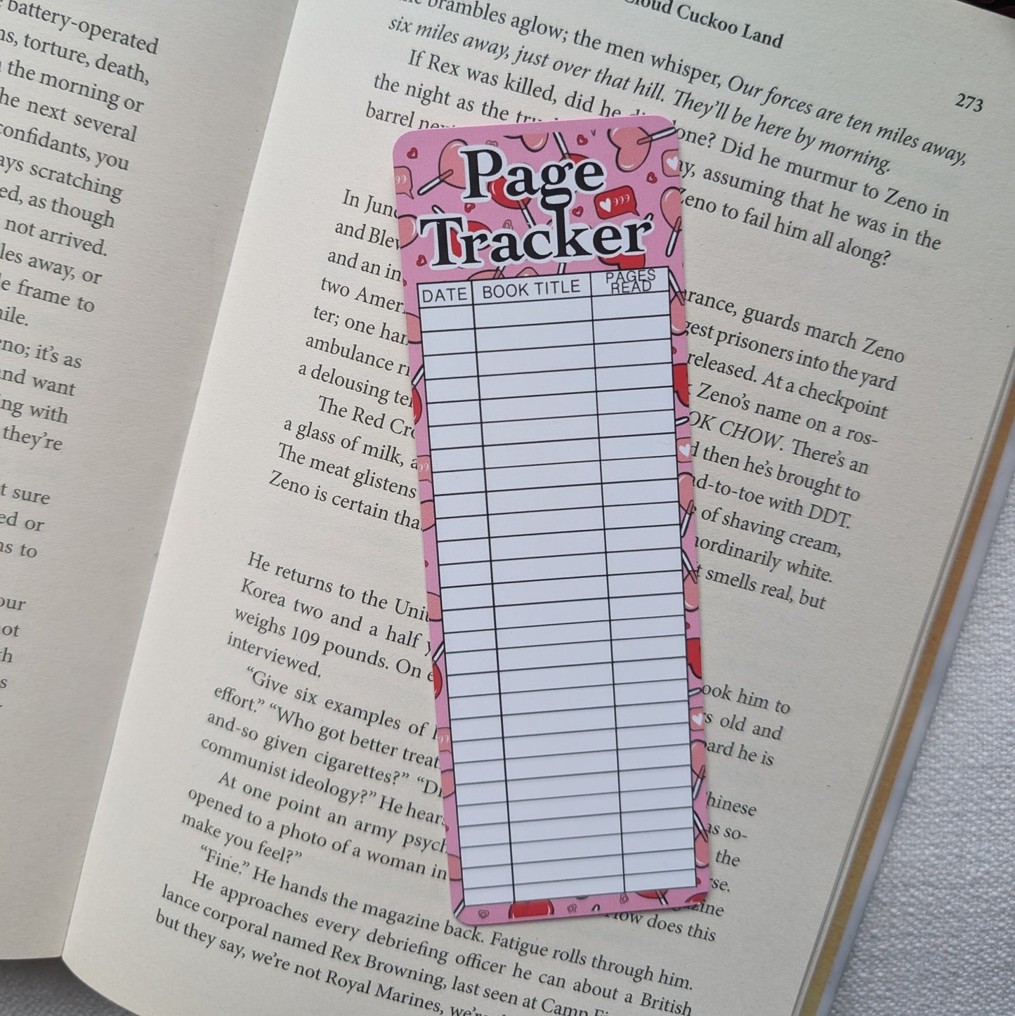 ROMANCE PAGE TRACKER - BOOKMARK