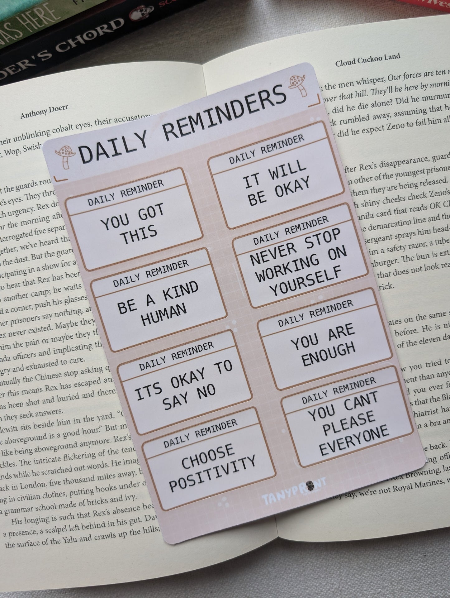 DAILY REMINDERS  - STICKER SHEET