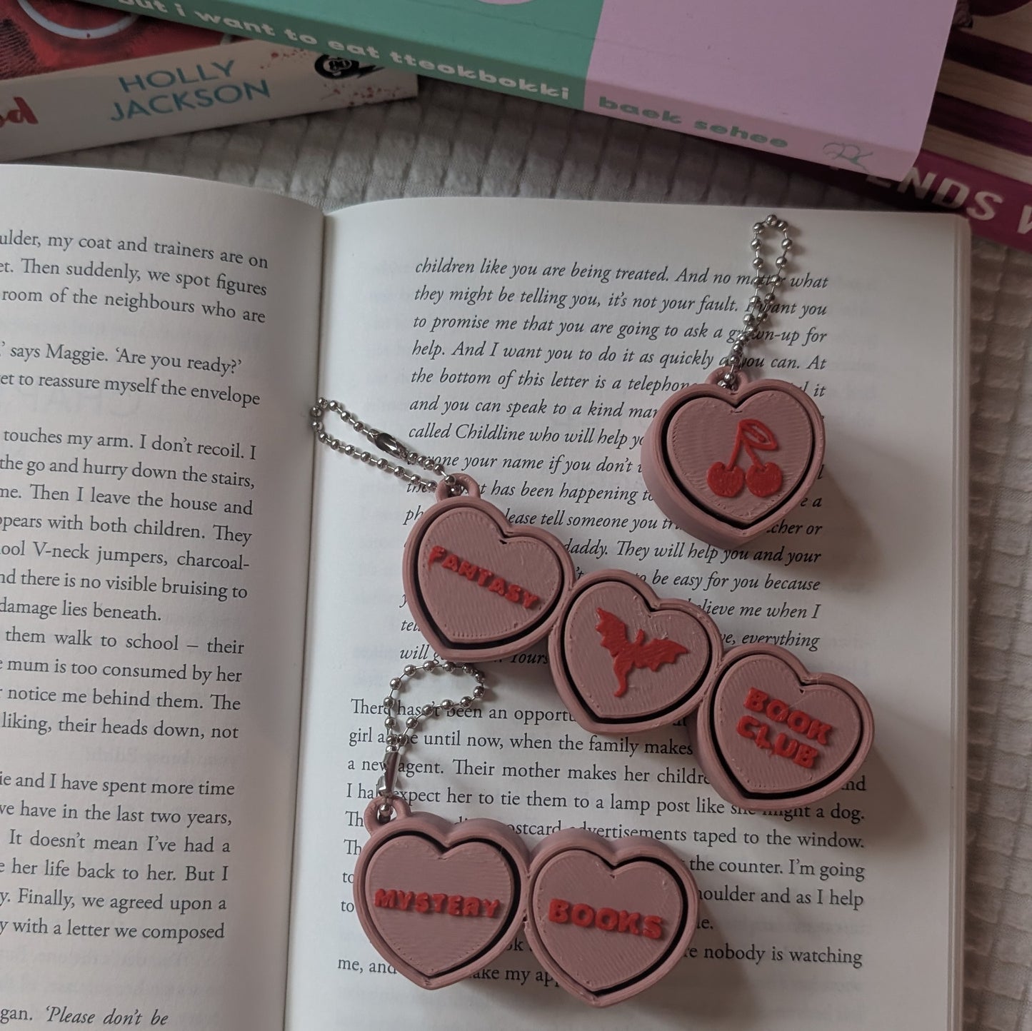 CUSTOM CONVERSATION CLICKER HEARTS - KEYCHAINS