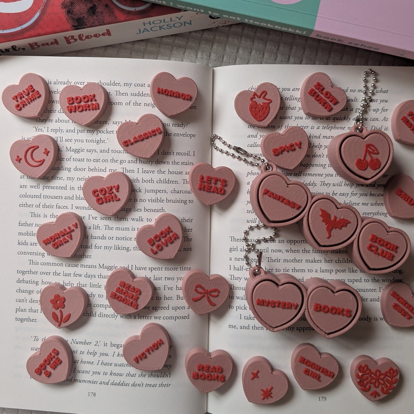 CUSTOM CONVERSATION CLICKER HEARTS - KEYCHAINS