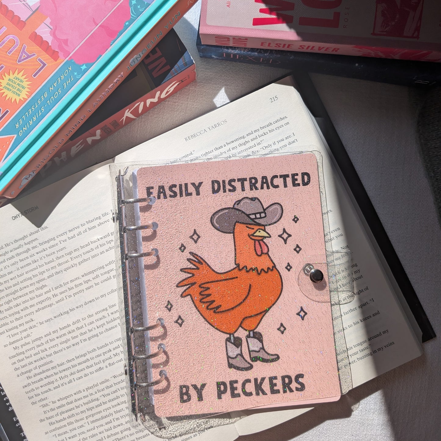 EASILY DISTRACTED BY PECKERS - BOOKMARK BINDER (+ 4 BOOKMARKS)
