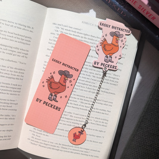 EASILY DISTRACTED BY PECKERS - BOOKMARK