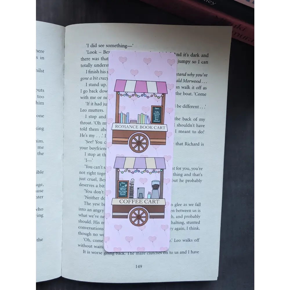 VALENTINES BOOK LOVERS CARTS - BOOKMARK - Tanyprint