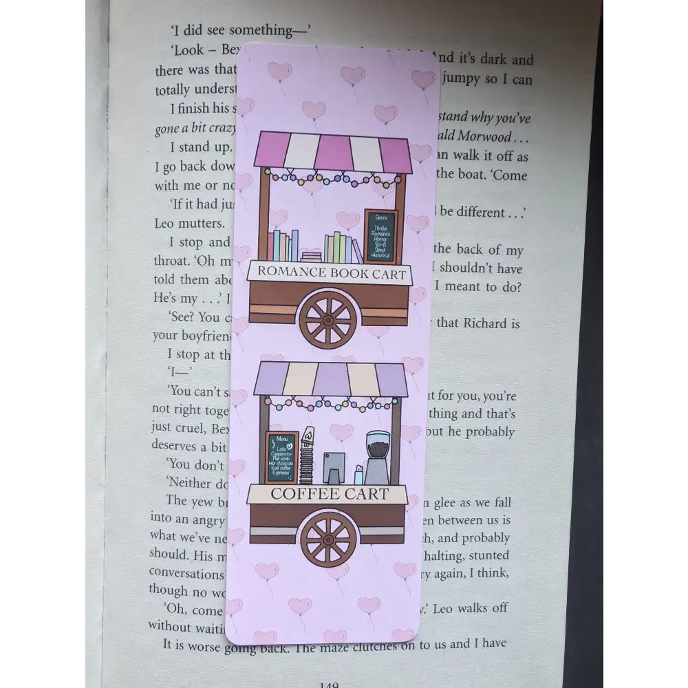 VALENTINES BOOK LOVERS CARTS - BOOKMARK - Tanyprint